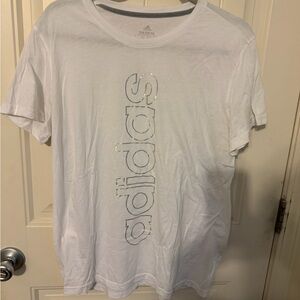 Adidas White Tee with Shimmer Logo
